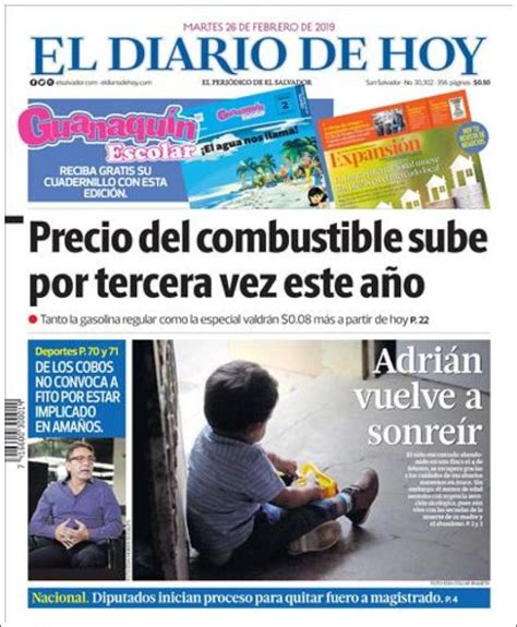 Periódico El Diario De Hoy El Salvador Periódicos De El Salvador