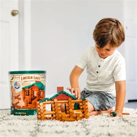 Lincoln Logs 100th Anniversary Tin By Lincoln Logs 111 Pieces New 45
