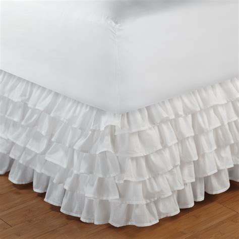 Multi Ruffle Bedskirt In Ivory Or White