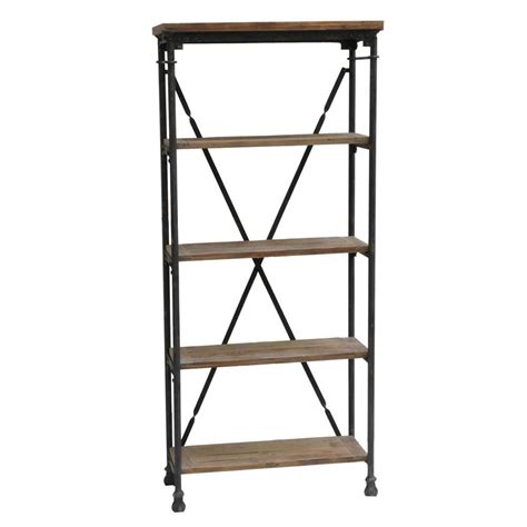 Crestview Collection Wood And Metal Bookcase In Reclaimed Wood And Metal F