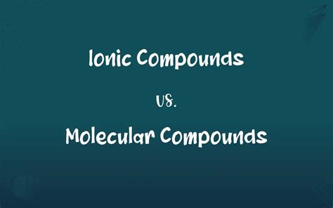 Ionic Compounds Vs Molecular Compounds Whats The Difference