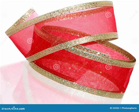 Decorative Red And Gold Ribbon Stock Photo Image Of Xmas Gold 33350