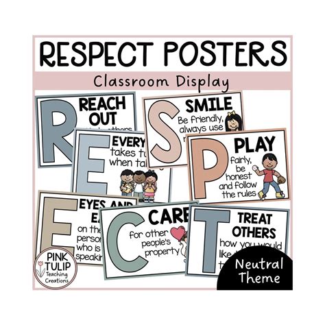 Respect Acrostic Poem Poster Set Earth Tones Classroom Decor Etsy