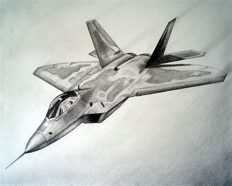 F22 Raptor Tank Drawing Aircraft Art Airplane Art