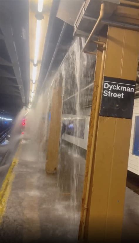 Rainstorm Turns New York City Subway Stations Into Urban Waterfalls