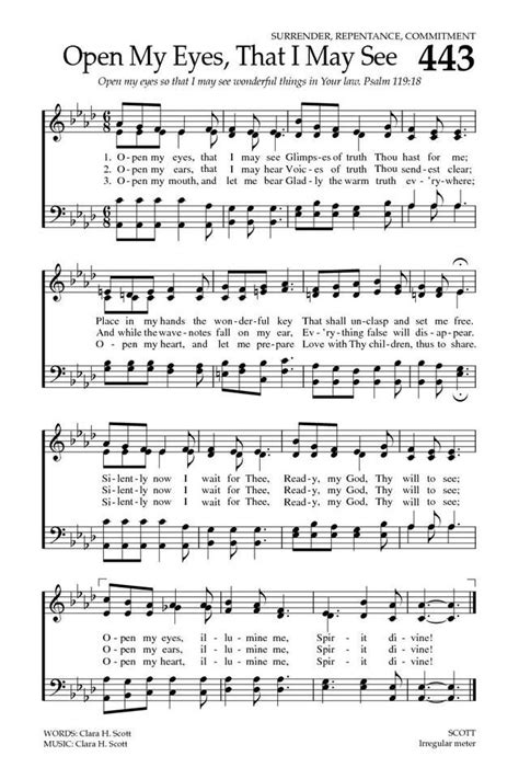 Baptist Hymnal 2008 443 Open My Eyes That I May See Christian Song