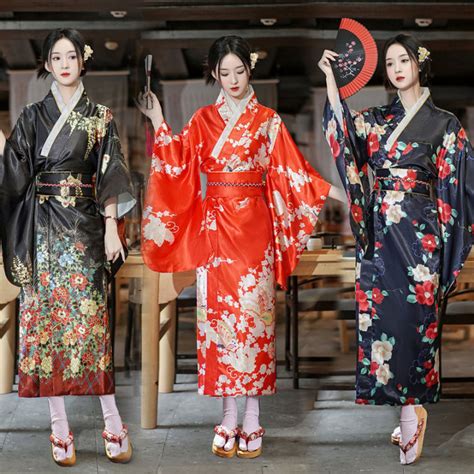 Fashion National Trends Women Kimono Yukata With Obi Novelty Evening Dress Japanese Cosplay