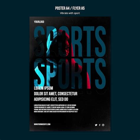 Modèle D'affiche Publicitaire De Sport  PSD Gratuite