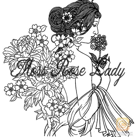 Beautiful And Sexy Naked Lady Coloring Pages Etsy