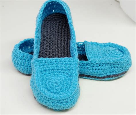 Free Crochet Pattern Womens Loafer Slippers · A Pair Of Knit Or