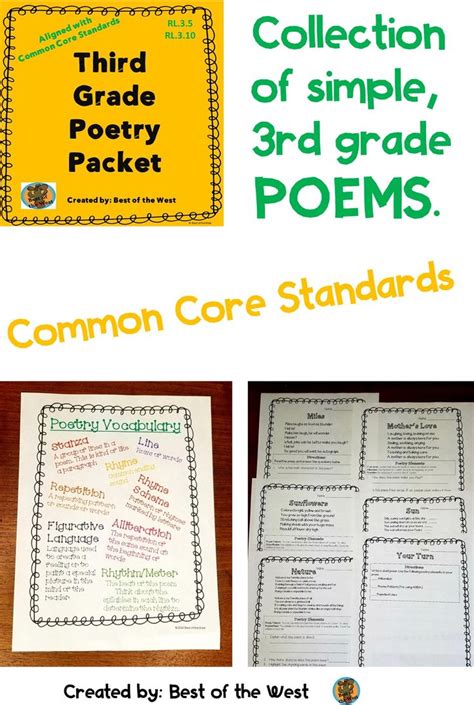 Elements Of Poetry 3rd Grade Worksheet