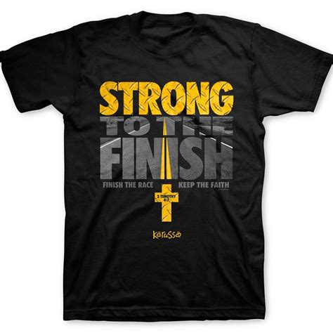 this bold christian t shirt design by kerusso references the words of scripture from 2 timothy 4