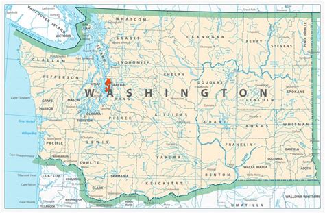 A Map With The Location Of Washington On It