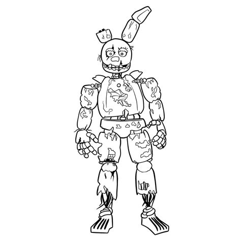 How To Draw Springtrap From FNAF SketchOk