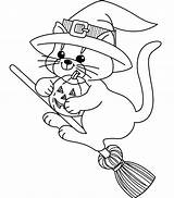 Witch Coloring Pages Cartoon Printable Halloween Color Print Getcolorings sketch template