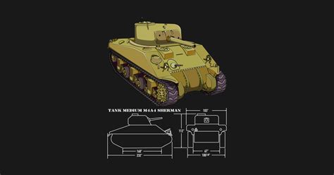M4a4 Sherman American Ww2 Medium Tank Diagram Blueprint T M4a4