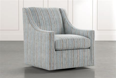 The geometric lines and crisp colors of the chevron pattern is the perfect way to give a transitional room a modernistic edge. Emerson II Light Blue Striped Swivel Accent Chair | Living ...