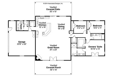 Ranch House Plan Anacortes Floor Jhmrad 74867