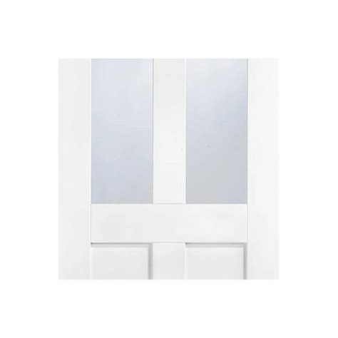 London Single Evokit Pocket Door Clear Glass White Primed Pocket