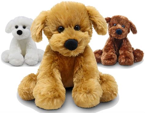 Fluffuns Puppy Dog Stuffed Animals Brown Golden White 9 Inches Stuffed