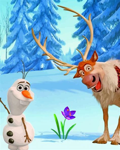 Frozen Olaf And Sven Painting