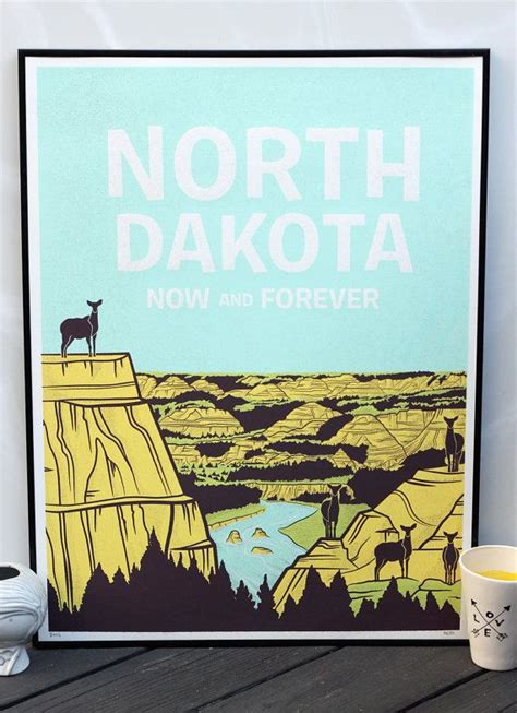 North Dakota Hand Printed Silkscreen Print Poster Hero Design Studio With Images Poster