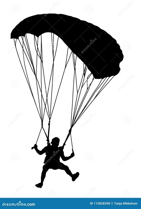 Parachute Silhouette Stock Vector Illustration Of Drawn 115828398