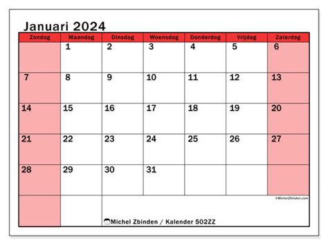 Kalender Januari 2024 Om Af Te Drukken “502zz” Michel Zbinden Sr