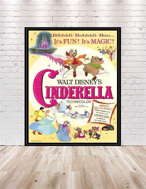 Cinderella Poster Vintage Cinderella Movie Poster Disney Poster Classic
