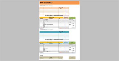Modèle De Bon Déconomat Sur Excel Modèles Excel