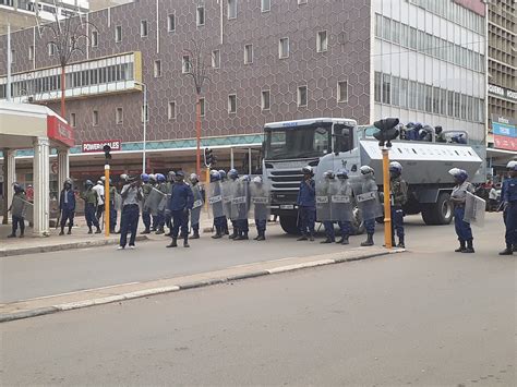 Armed Riot Police Officers Deployed In Harare Ahead Of Shutdownzimbabwe