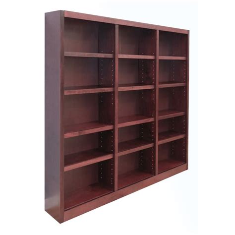 Concepts In Wood 15 Shelf Triple Wide Wood Bookcase 72 Inch Tall
