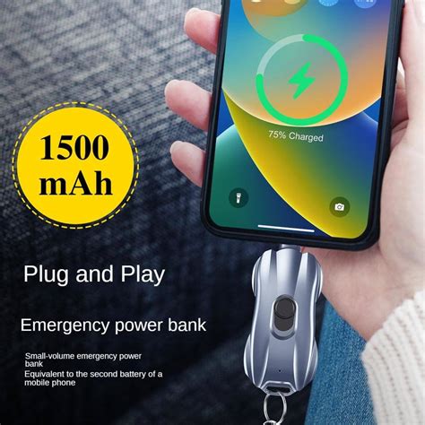 Portable Mini 1500mah Rechargeable Emergency Battery Keychain Charger