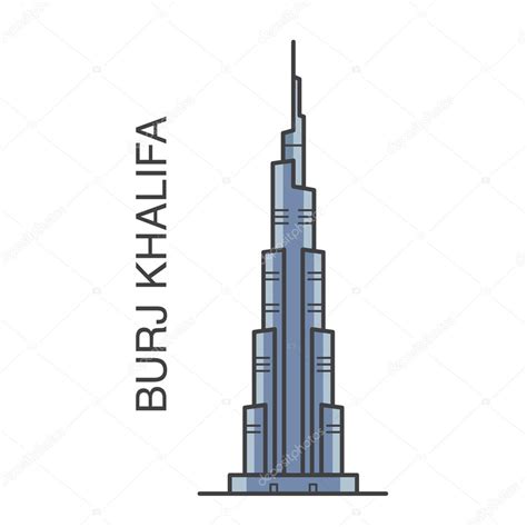 Illustration colorée de Burj Khalifa image vectorielle par Julija