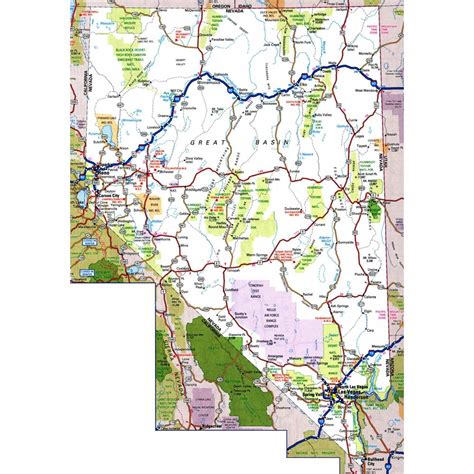 Laminated Map Large Detailed Roads And Highways Map Of Nevada State