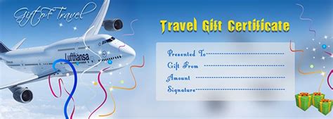 travel gift voucher certificate template  gift
