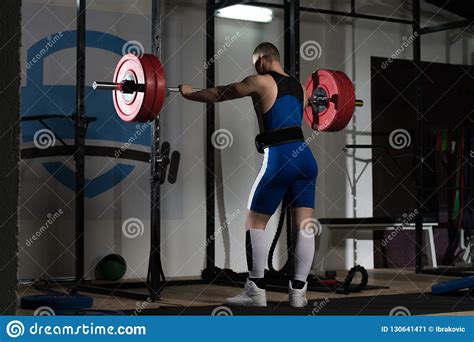 Portrait Of A Fitness Powerlifter Man Stock Image Image Of Indoors