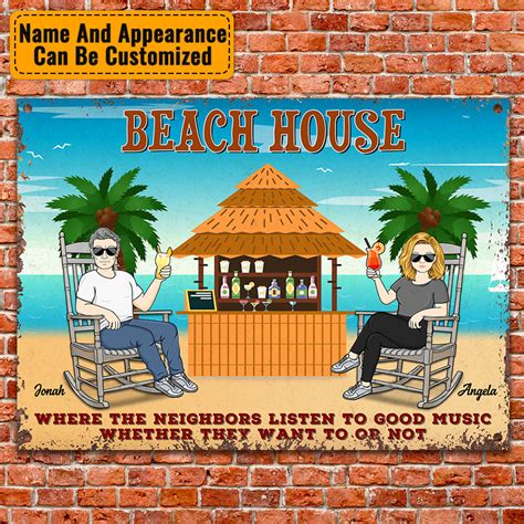 The Beach And The Good Music Couple Husband Wife Beach House Sign Thesunnyzone