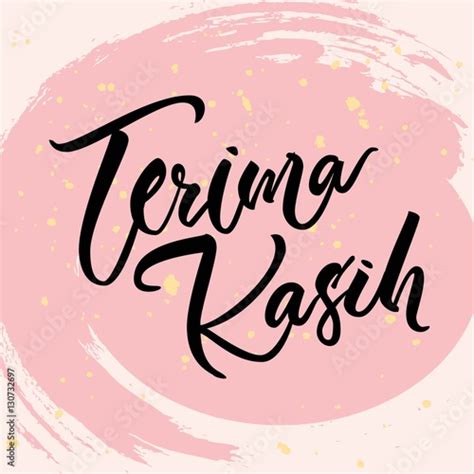 Indonesian Lettering Terima Kasihthank You Vector Bahasa Word