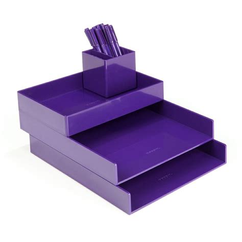 Purple Office Supplies Purple Desktop Set Desk Accessories Poppin