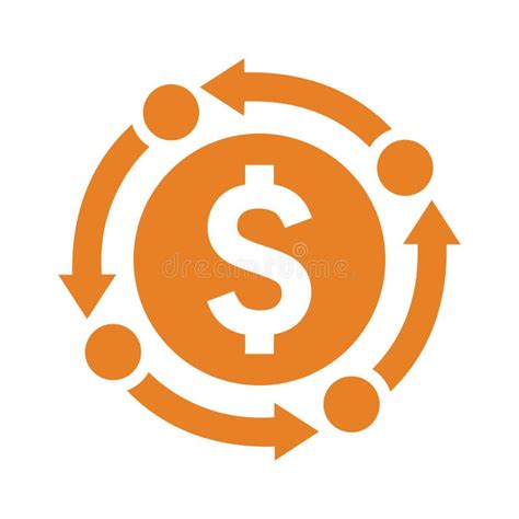 Business Coin Stacks Money Icon Orange Color Vector Eps Stock Vector