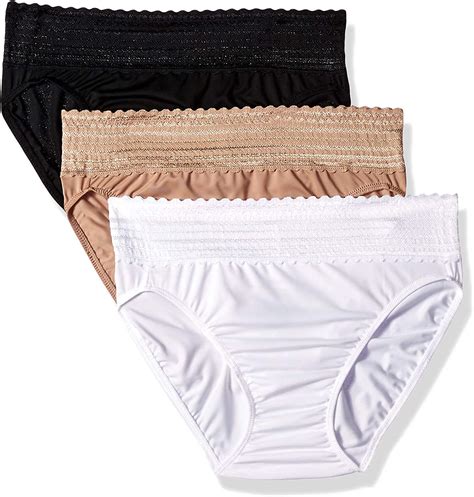 Warners Womens No Pinching No Problems With Lace Hi Cut 3 Pack Panties At Amazon Womens
