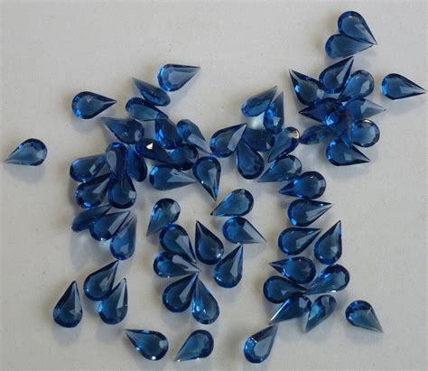 72 Pc Blue Pear 10x6mm Vintage Glass Rhinestones Teardrop Etsy Singapore