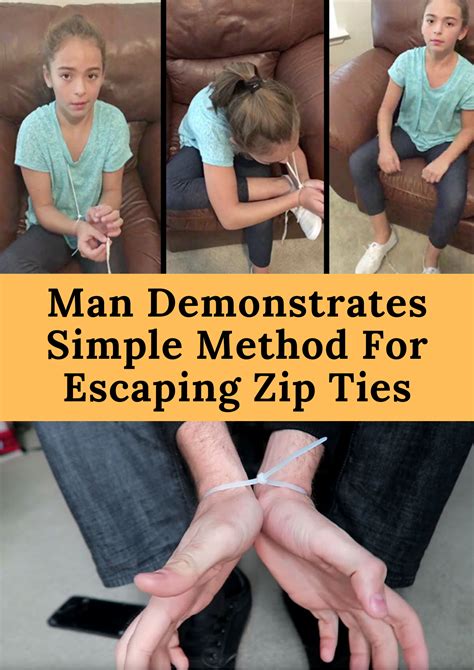 Man demonstrates easy method for escaping zip ties | Escape zip ties, Zip ties, Self defense women