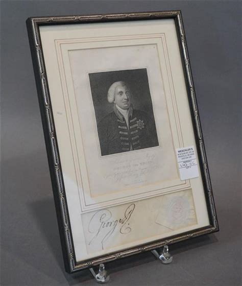 Lot Portrait Of George Iii Lithograph Framed With Signature Frame