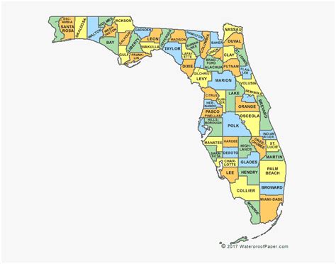 High Resolution Florida County Map Hd Png Download Transparent Png