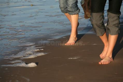 Walk Barefoot Stock Image Image Of Jeans Water Walk 1774337