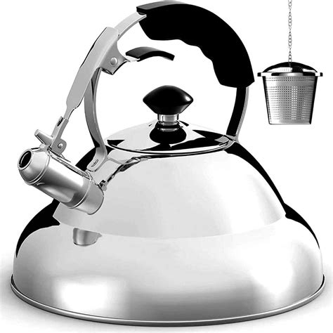 Tea Kettle Stainless Steel Whistling Teapot With Capsule Bottom And