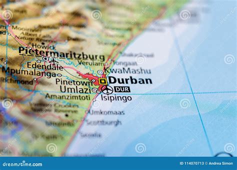 Durban On Map Stock Image Image Of African Explore 114070713