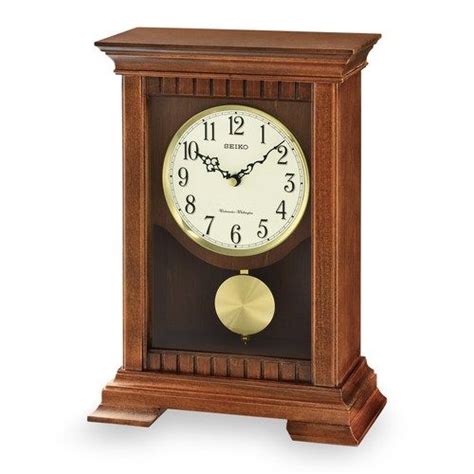 Seiko Wooden Pendulum Mantel Clock Qxq029blh Mantel Clocks Mantel